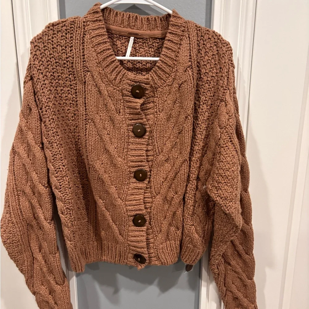 Brand new Free People Bonfire Chunky  knit sweater size large - Picture 2 of 4